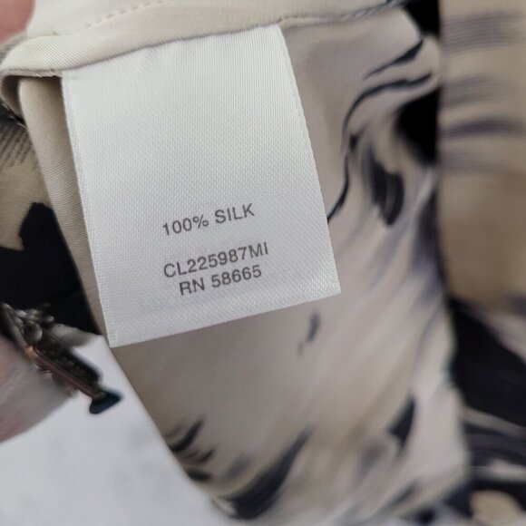 Classiques Entier  100% Silk Womens Short Sleeve Blouse M Abstract Print JCT - Picture 5 of 9